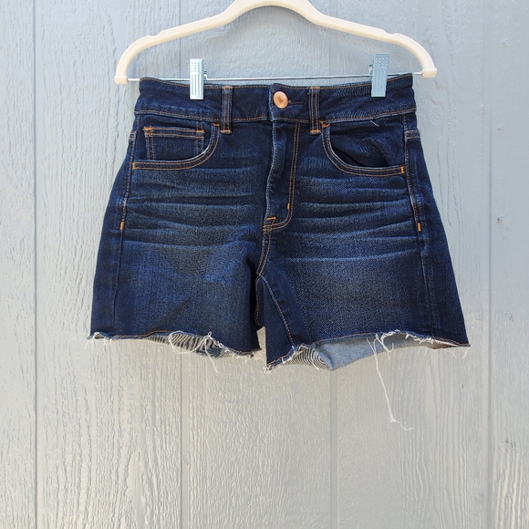 American Eagle High Rise Shortie Raw Hem Shorts